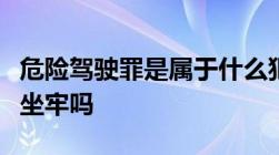 危险驾驶罪是属于什么犯罪类型危险驾驶罪要坐牢吗