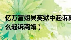 亿万富姐吴英狱中起诉离婚（一方在监狱该怎么起诉离婚）