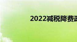 2022减税降费政策一览表