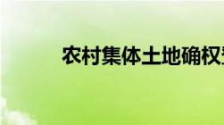 农村集体土地确权登记发证范围