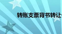 转账支票背书转让个人怎么填写