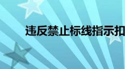 违反禁止标线指示扣3分是什么意思