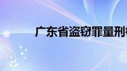 广东省盗窃罪量刑标准是怎样的