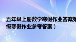 五年级上册数学寒假作业答案第11页（人教版及2017五年级寒假作业参考答案）