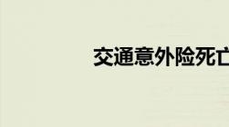 交通意外险死亡赔偿标准