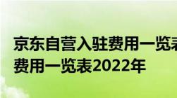 京东自营入驻费用一览表2022-京东自营入驻费用一览表2022年