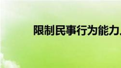 限制民事行为能力人指的是什么