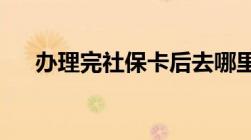 办理完社保卡后去哪里查询社保卡余额