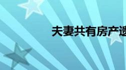 夫妻共有房产遗嘱怎么写