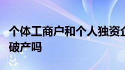 个体工商户和个人独资企业区别个体工商户能破产吗