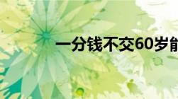 一分钱不交60岁能领养老金吗