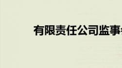 有限责任公司监事会职责和权限