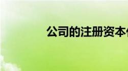 公司的注册资本代表着什么