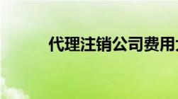 代理注销公司费用大概需要多少