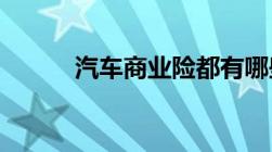 汽车商业险都有哪些必须购买吗