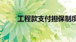 工程款支付担保制度落实情况凭证