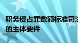 职务侵占罪数额标准司法解释构成职务侵占罪的主体要件