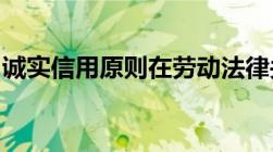 诚实信用原则在劳动法律关系中运用的可能性