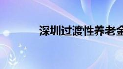 深圳过渡性养老金是什么意思