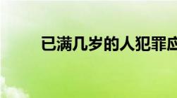 已满几岁的人犯罪应当负刑事责任