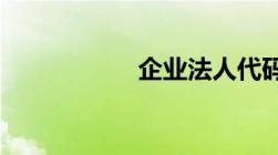 企业法人代码怎么查