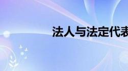 法人与法定代表人的关系