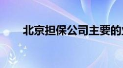 北京担保公司主要的业务范围有哪些