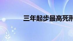 三年起步最高死刑是什么意思