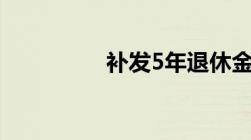 补发5年退休金指哪几年