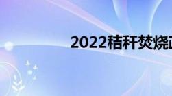 2022秸秆焚烧政策定了！