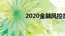 2020金融风控是做什么的