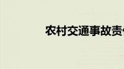 农村交通事故责任划分标准