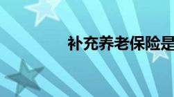 补充养老保险是什么意思?