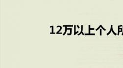 12万以上个人所得税申报