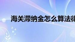 海关滞纳金怎么算法律中是如何规定的