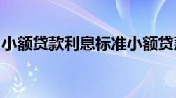 小额贷款利息标准小额贷款利息多少属于合法