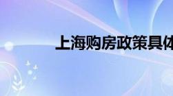 上海购房政策具体内容是什么