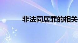 非法同居罪的相关规定有哪些？