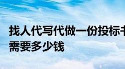 找人代写代做一份投标书收费标准怎么算大概需要多少钱