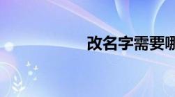 改名字需要哪些程序