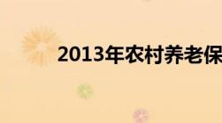 2013年农村养老保险新政策介绍