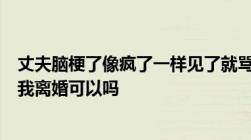 丈夫脑梗了像疯了一样见了就骂要不就是打我现在他说要和我离婚可以吗