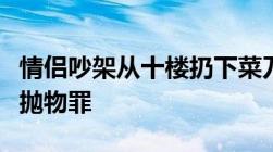 情侣吵架从十楼扔下菜刀砸中保洁员涉嫌高空抛物罪