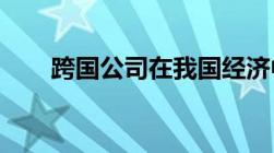 跨国公司在我国经济中的作用是什么