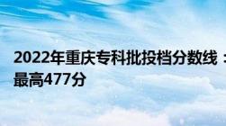 2022年重庆专科批投档分数线：物理类最高488分、历史类最高477分