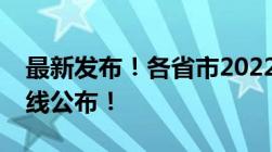 最新发布！各省市2022年成人高考录取分数线公布！