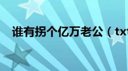 谁有拐个亿万老公（txt全文及要全的哦）