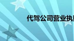 代驾公司营业执照注册流程