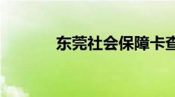 东莞社会保障卡查询个人账户