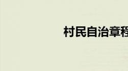 村民自治章程的内容